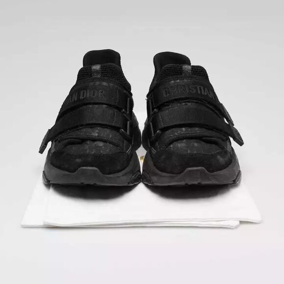 Christian Dior Black Tech Fabric/Suede D-Wander Sneakers Size 5.5/36 345-050725 - Picture 5 of 5